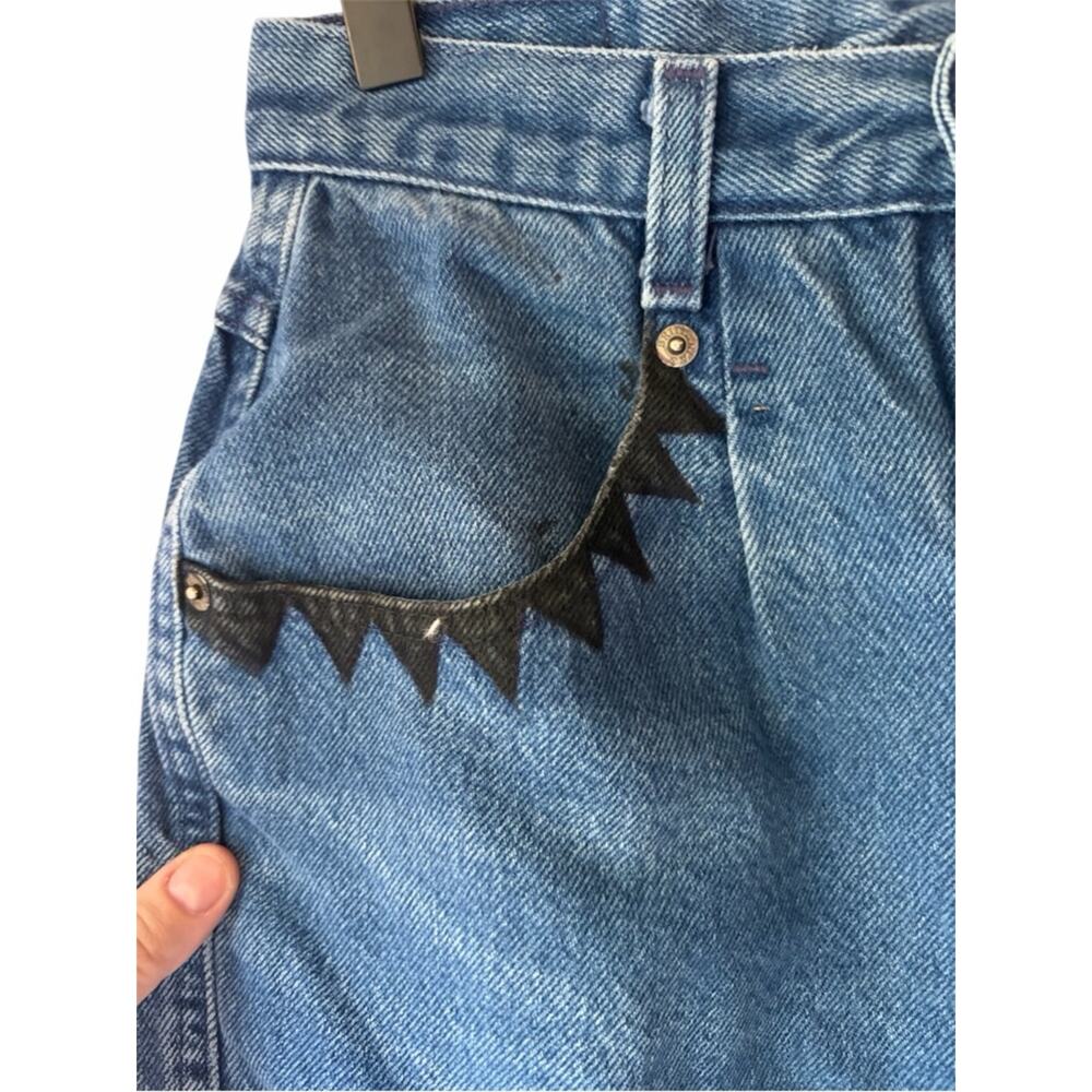Vtg. 80’s/90’s Brittania Hand-Painted Star Patch Denim Jeans👖 - Picture 2 of 12